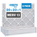 Aerostar 20x23x1 MERV 13 Pleated Air Filter, AC Furnace Air Filter, 6 Pack