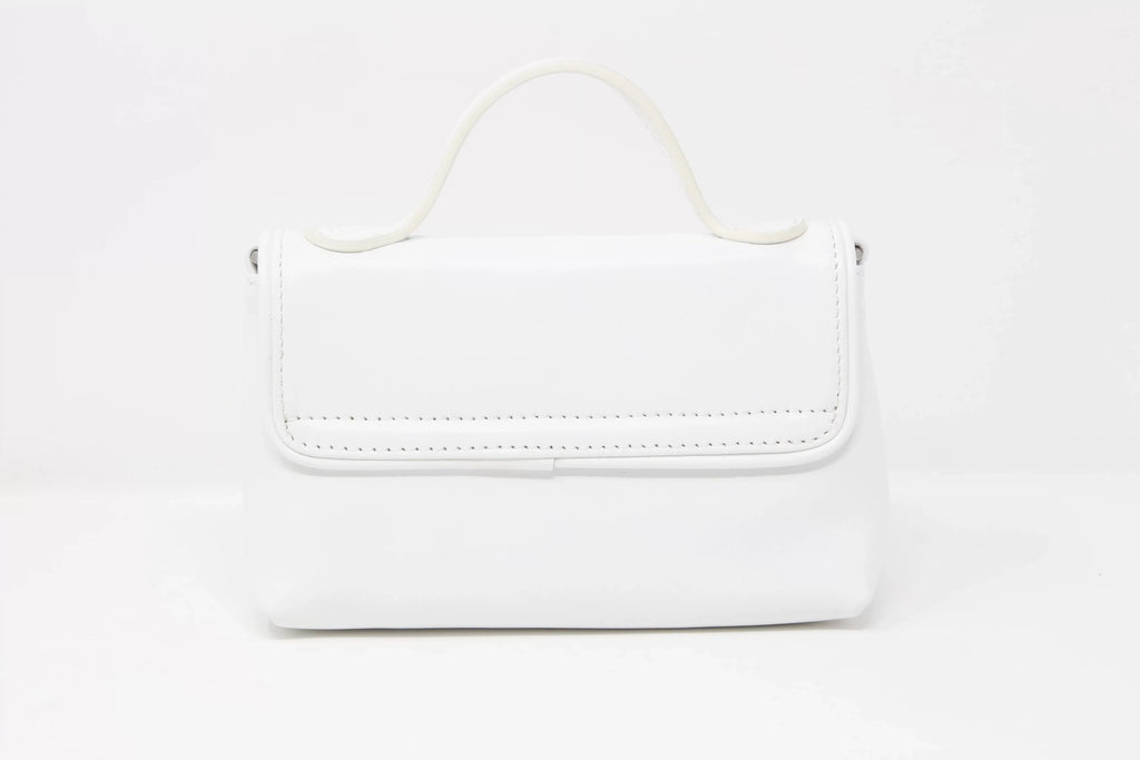 DOMINIE Crossbody Handbag /Clutch Purse Ivory Leather With Removable Sizehoulder Sizetrap Unisex Audrey