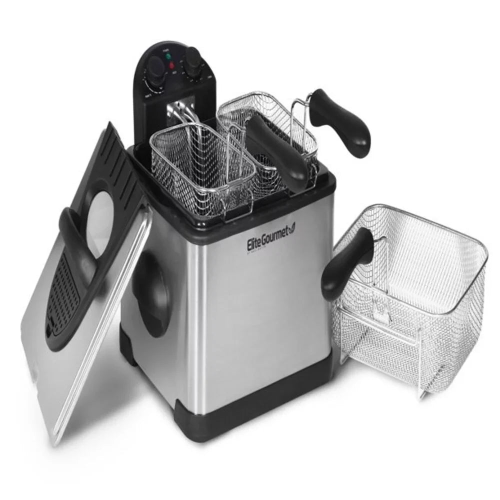 Elite Platinum 4Qt. Dual Deep Fryer with 3 baskets EDF-401T