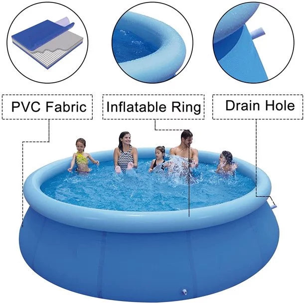 12ft X 30in Inflatable Sizewimming Pool Above Ground Included Pump