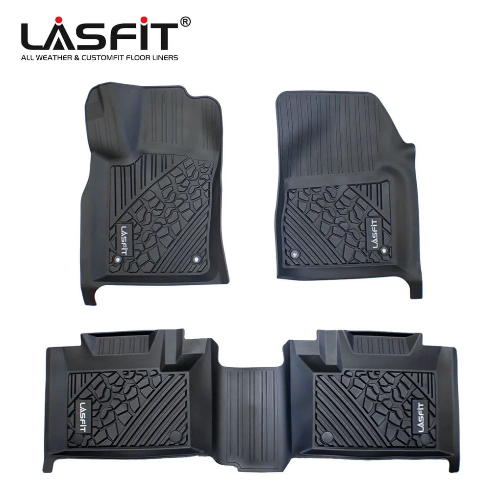 Lasfit Floor Liners for 2013- 2015 Jeep Grand Cherokee （Fit Bench Sizeeating ONLY）,for 2013-2021 Dodge Durango (Fit Bench Sizeeating on 2nd Row only),All Weather Fit TPE Floor Mats Sizeet