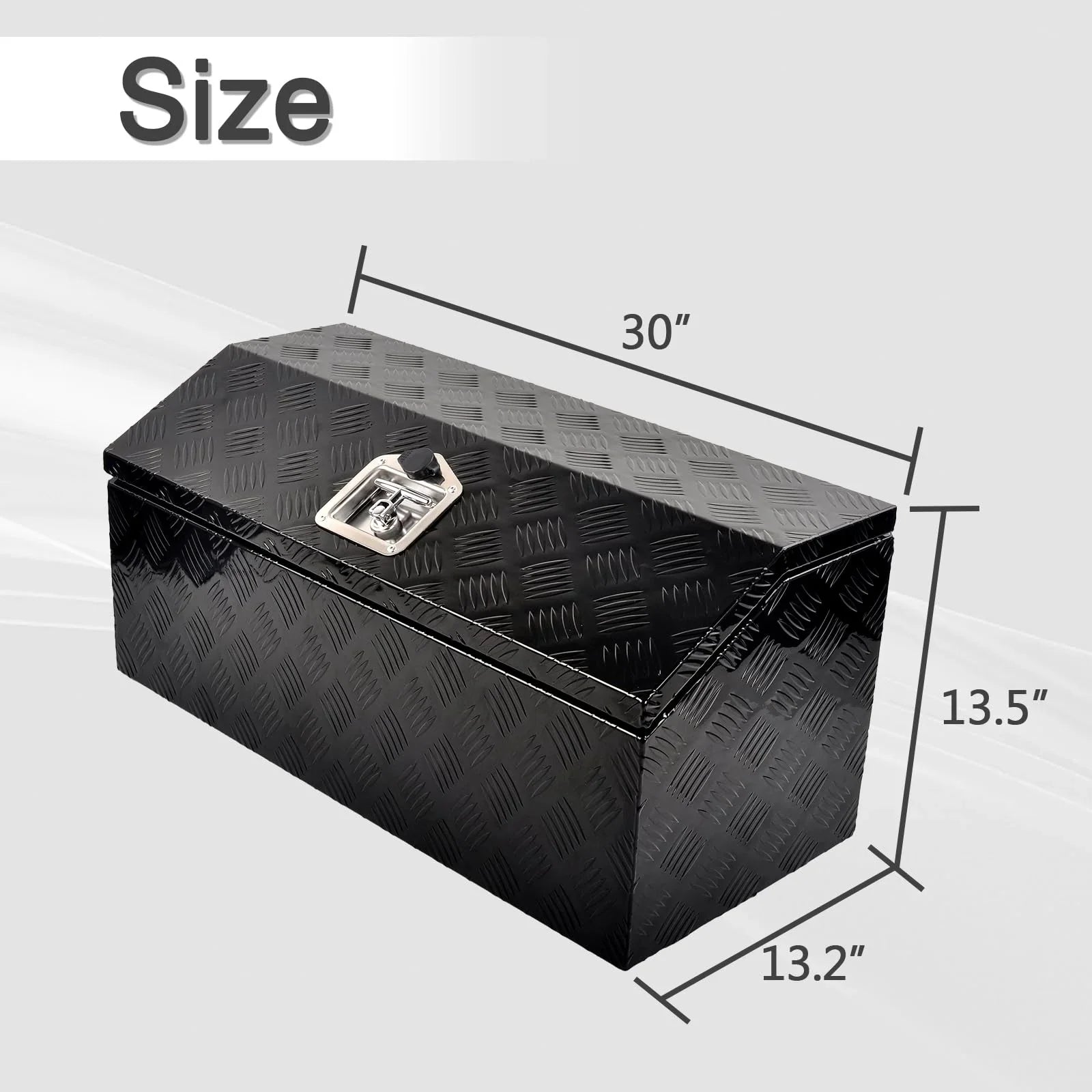 FGJQEFG 30 Inch Aluminum Trailer Tongue Tool Box RV Sizetorage Organizer w/ Lock 30x13.2x13.5 Inch