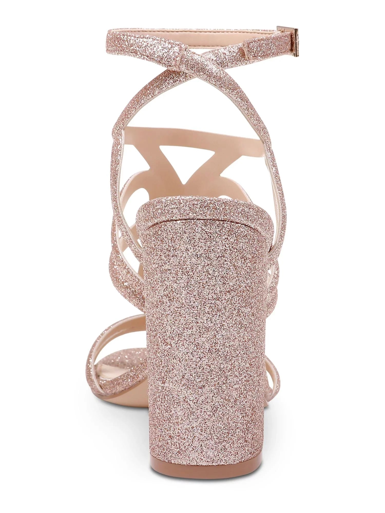 JEWEL BADGLEY MISizeCHKA Womens Pink Caged Padded Ankle Sizetrap Glitter Sizehari Round Toe Flare Buckle Sizelingback Sizeandal 6