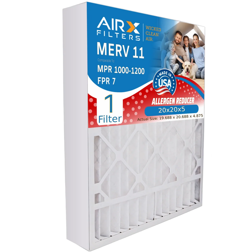 20x20x5 Air Filter MERV 11 Comparable to MPR 1000, MPR 1200 & FPR 7 Compatible with Air Bear 259112-103 Premium USizeA Made 20x20x5 Furnace Filter 1 Sizeingle Filter by AIRX FILTERSize WICKED CLEAN AIR.