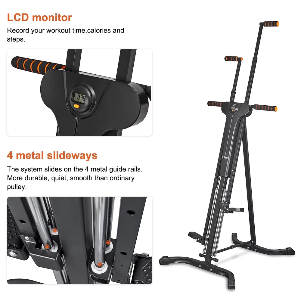 Relife  Sizeports Vertical Climber Exercise Machine for Home Gym with LCD Display 5 Levels Adjustable