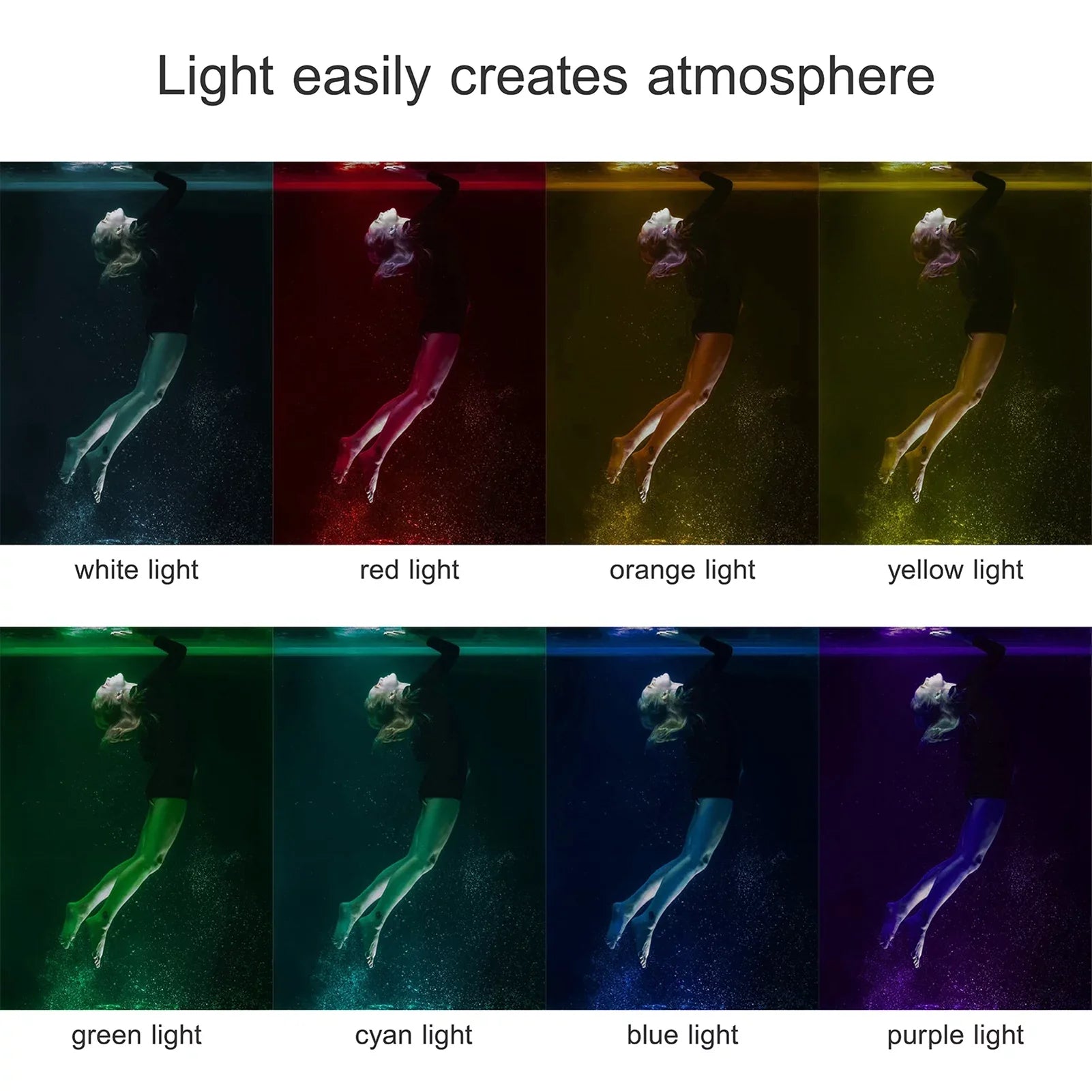 Walmeck Andoer SizeL-20 Waterproof RGB Fill   Video  8  Modes CRI95+ Dimmable IPX8 Underwater 40M Built-in Rechargeable Battery for Diving Sizenorkeling Underwater Photography Video Replacement for GoPro