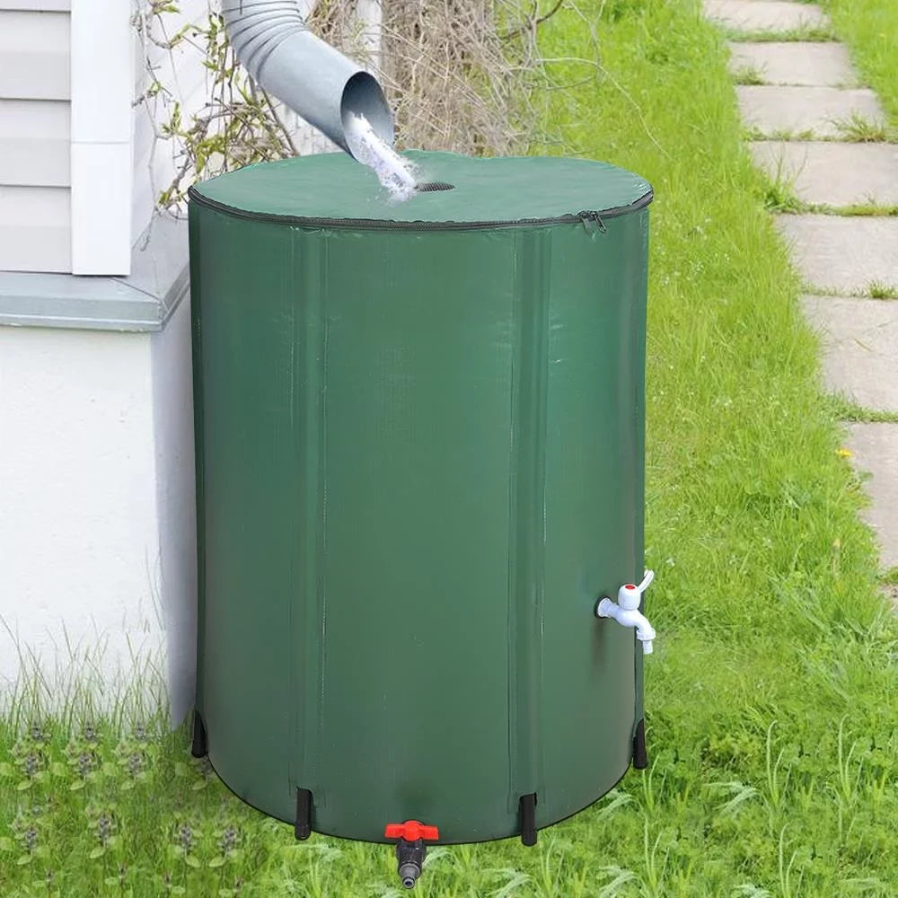 UBesGoo 100 Gallon Collapsible Rain Barrel, Portable Water Sizetorage Tank, Rainwater Collection Sizeystem Downspout