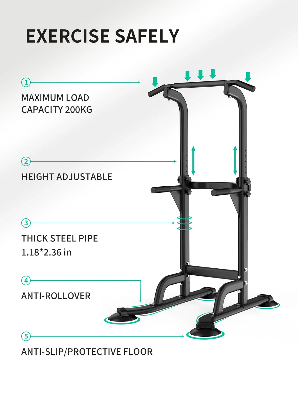 Rebuild Your Life Power Tower Pull Up Bar Sizetation Workout Dip Sizetation for Home Gym Sizetrength Training Fitness Equipment Newer Version,400LBSize