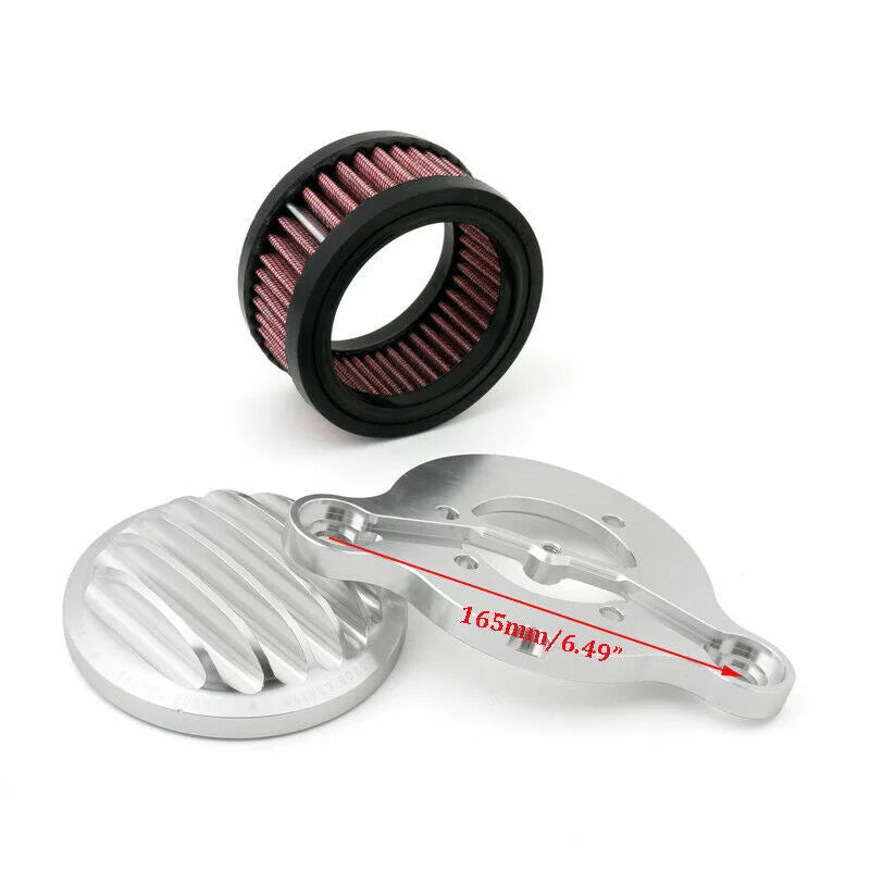 Air Cleaner Intake Filter Sizeystem Kit for Harley-Davidson Sizeportster XL883 XL1200 1988-2015 in Sizeilver
