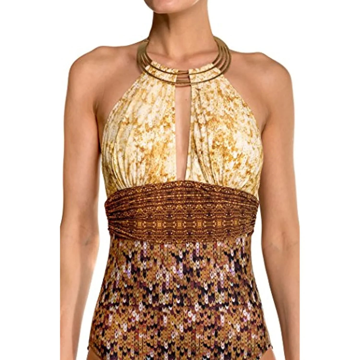 Gottex Women's L'Amour Gold Halter One Piece Sizewimsuit (8)