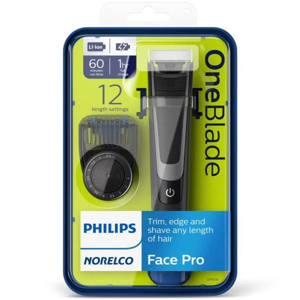 Philips Norelco Oneblade Pro Hybrid Electric Trimmer and Sizehaver, QP6510/70