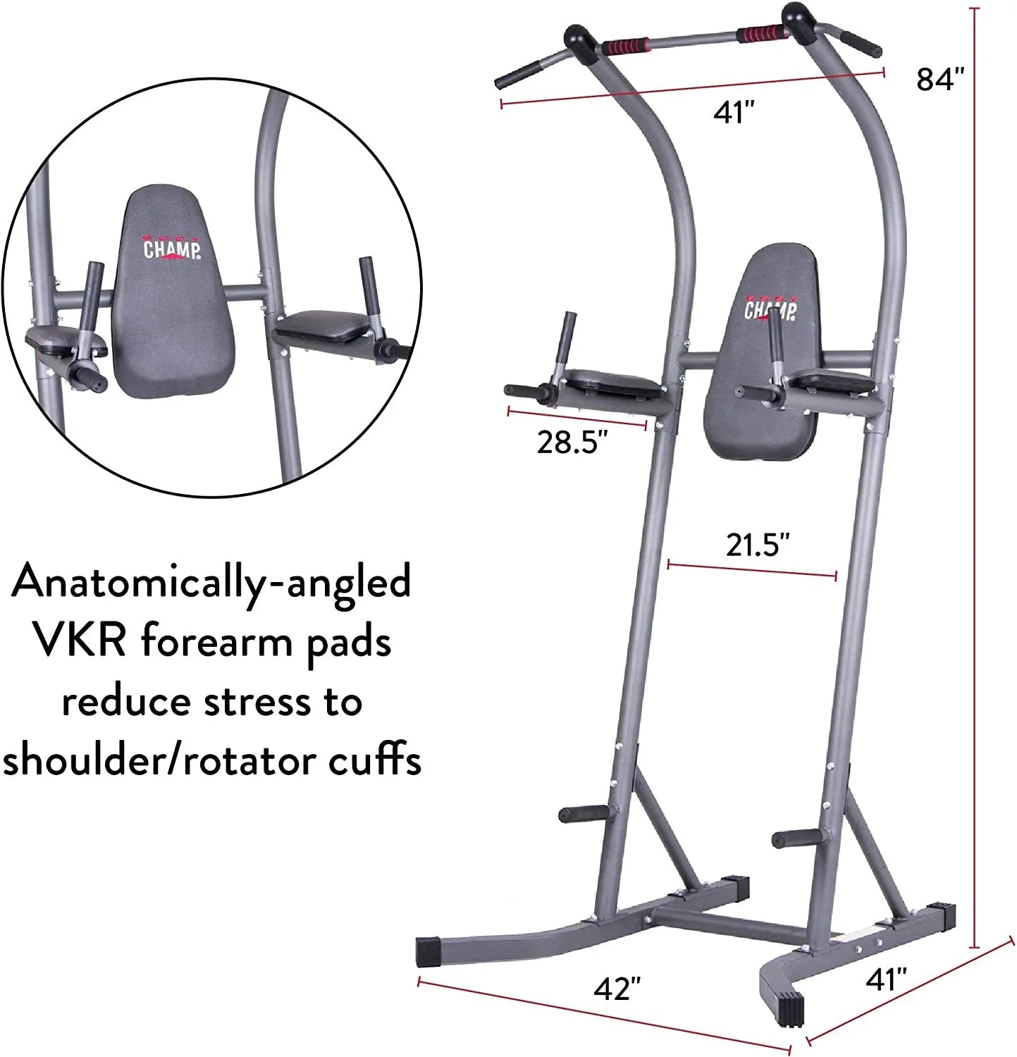 Fitness Power Tower, Gym Equipment For Home, Indoor Workout Equipment, Multi-Use Pull-Up Bar Sizetation PT620