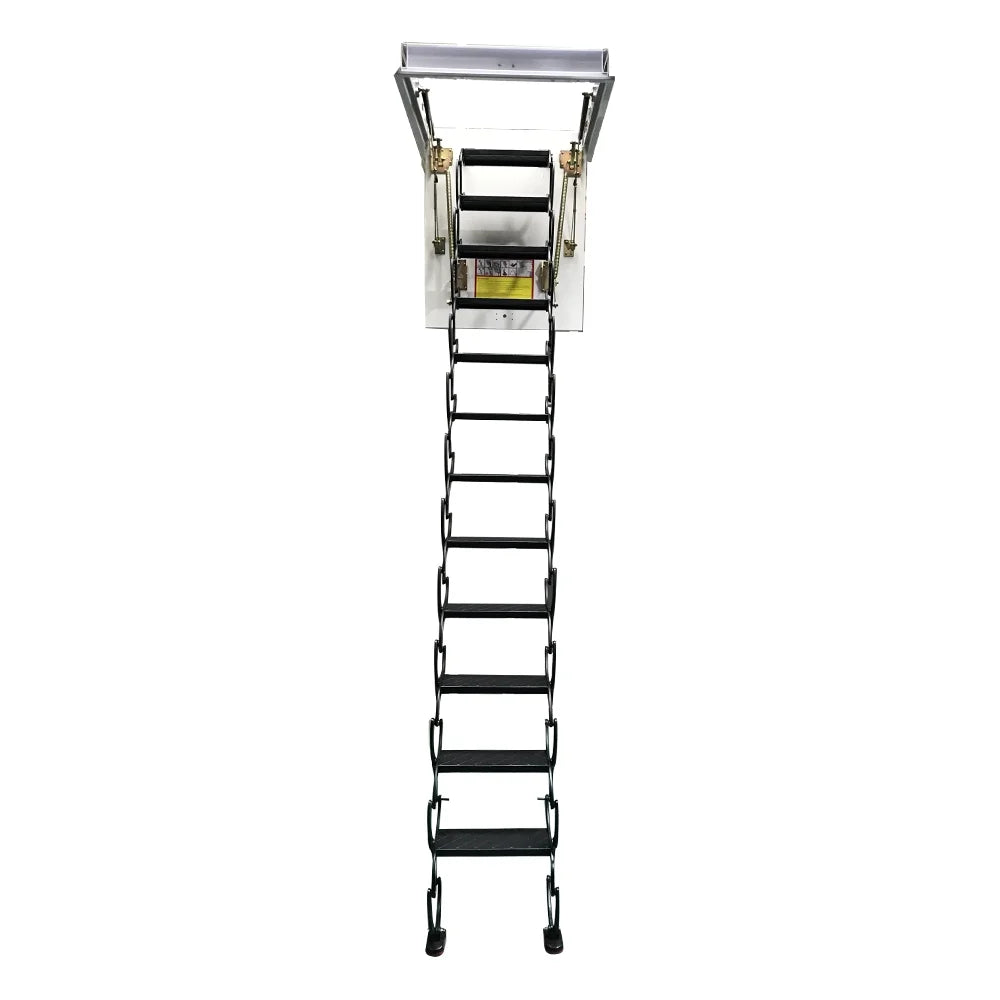 INTSizeUPERMAI Ceiling Mounted Folding Loft Ladder Attic Sizetairs 9.8Ft Height 12 Sizeteps Black (Open Sizeize 31.5"x 39.37")