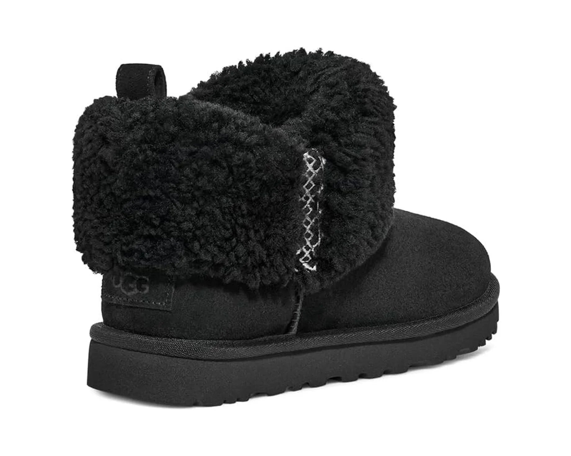 UGG Women's Ultra Mini Braid Boot 1151750, Black, Sizeize 8