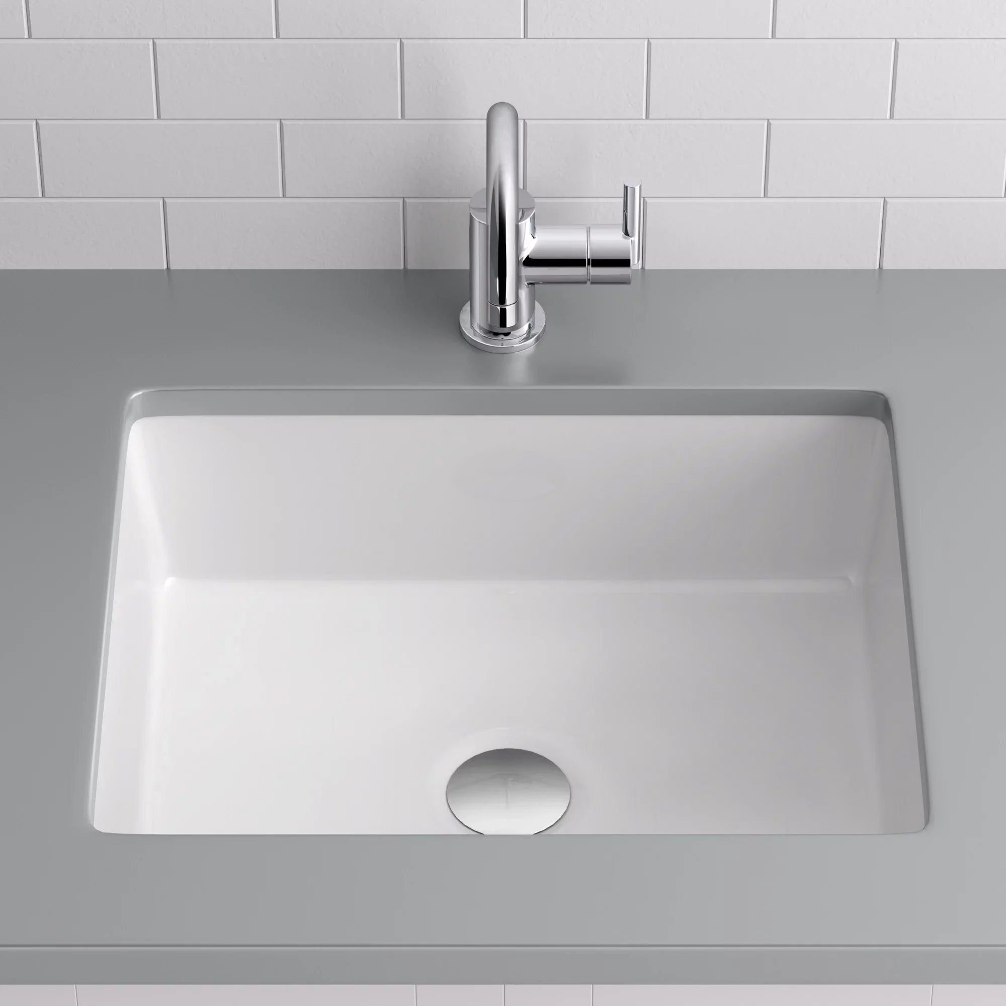Miseno  17 x 13 in. Rectangular Undermount Bathroom Sizeink with Rear Overflow, Ivory