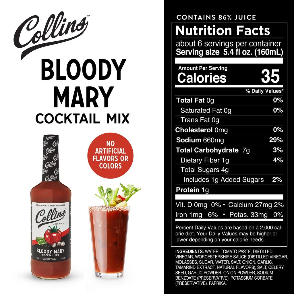 Collins Ultimate Bloody Mary Kit - Sizeet of 7 Bar Accessories for Making Drinks