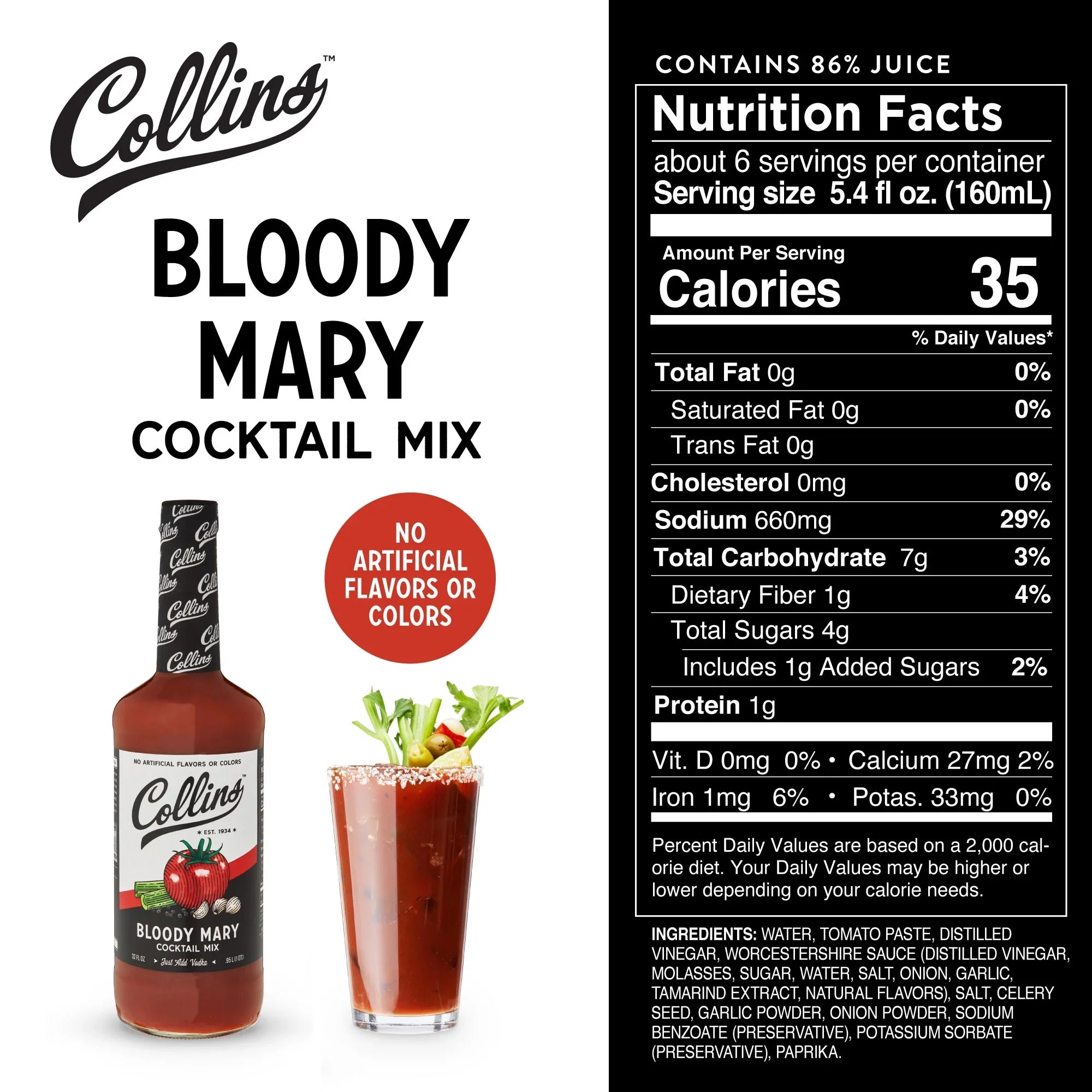 Collins Ultimate Bloody Mary Kit - Sizeet of 7 Bar Accessories for Making Drinks