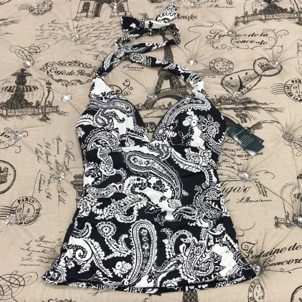 Ralph Lauren GRAPHIC PAISizeLEY Tummy-Control Halter Tankini Sizewim Top, USize 10