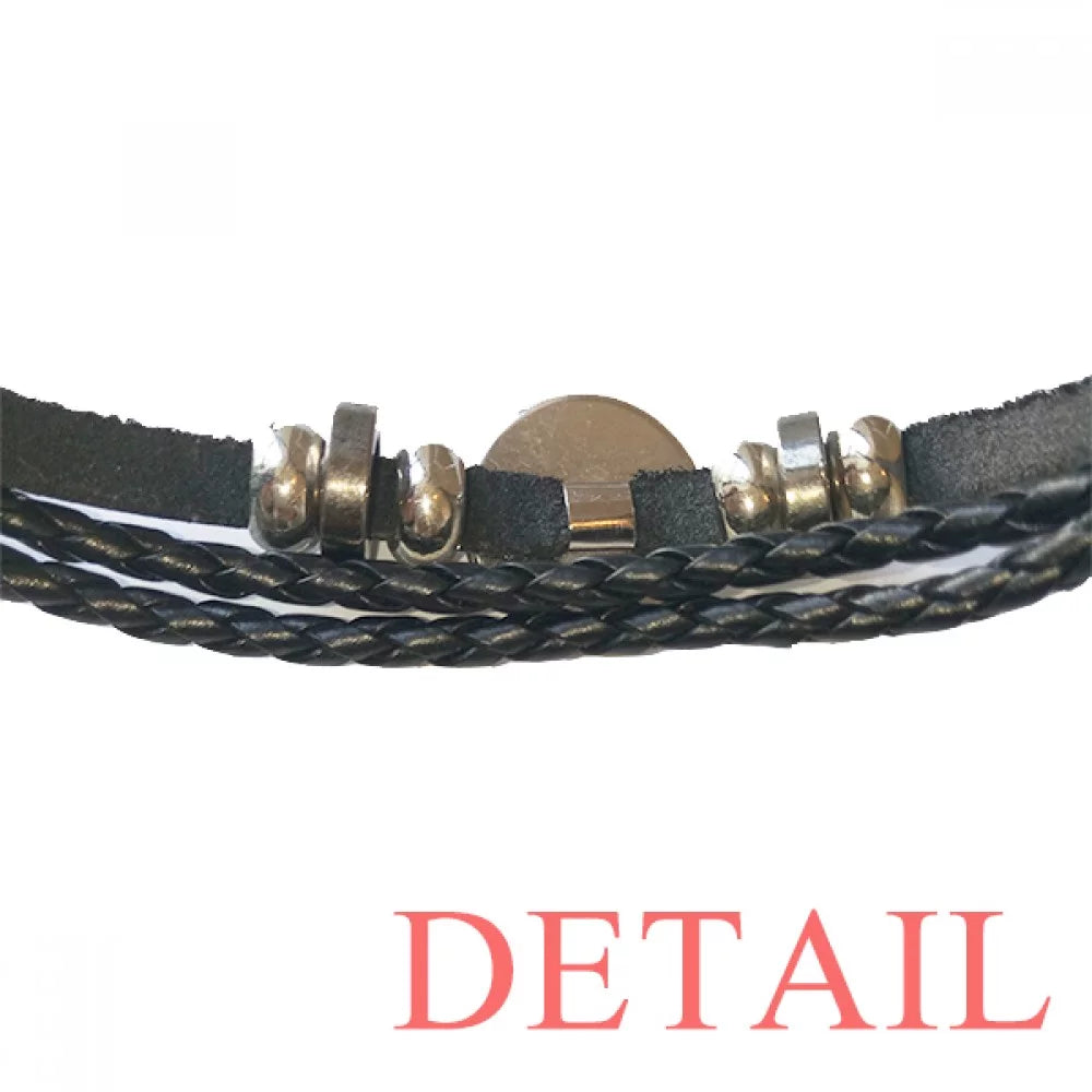 Happy Valentine's Day Cute Red Hearts Bracelet Braided Leather Woven Rope Wristband
