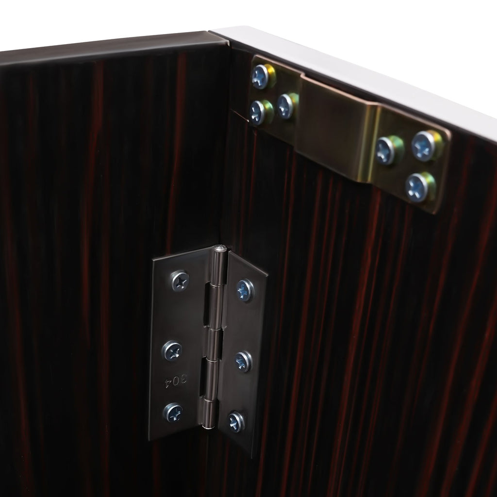 TOOL1SizeHOoo Portable Foldable Event bar Cabinet 19.5x47.75x42.75in Black Brown with Aluminum Edging