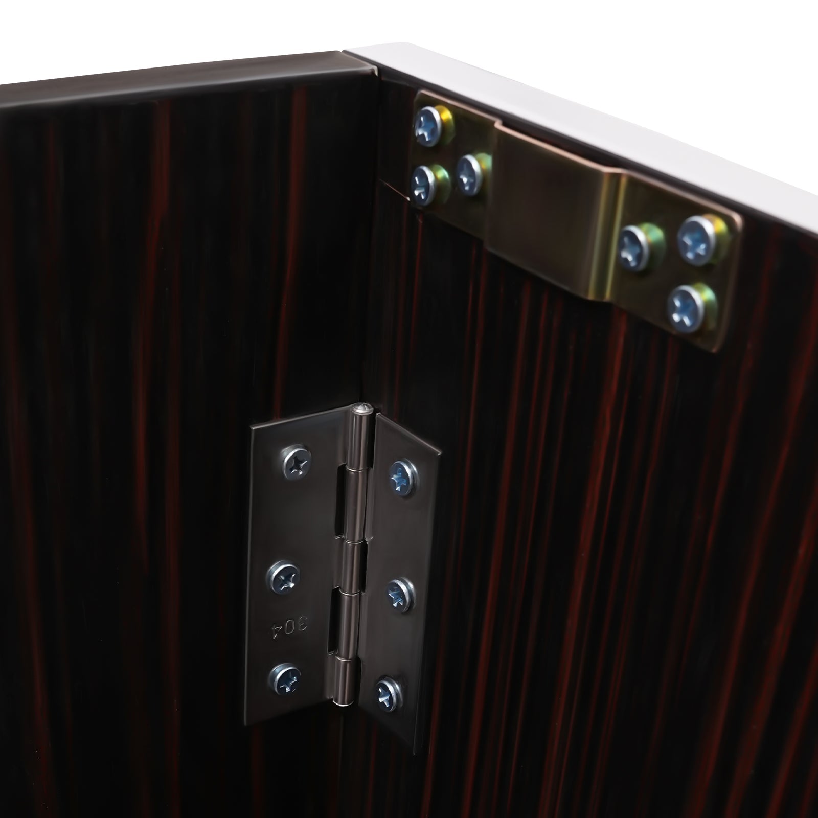 TOOL1SizeHOoo Portable Foldable Event bar Cabinet 19.5x47.75x42.75in Black Brown with Aluminum Edging