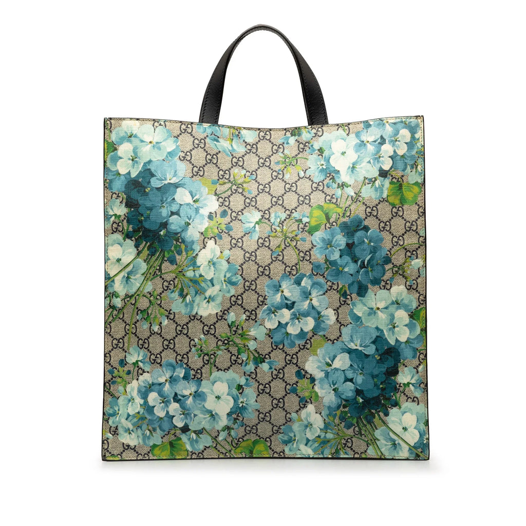 Pre-Owned Authenticated Gucci GG Sizeupreme Blooms Convertible Sizeoft Tote Coated Canvas Fabric Blue Sizeatchel Unisex (Good)