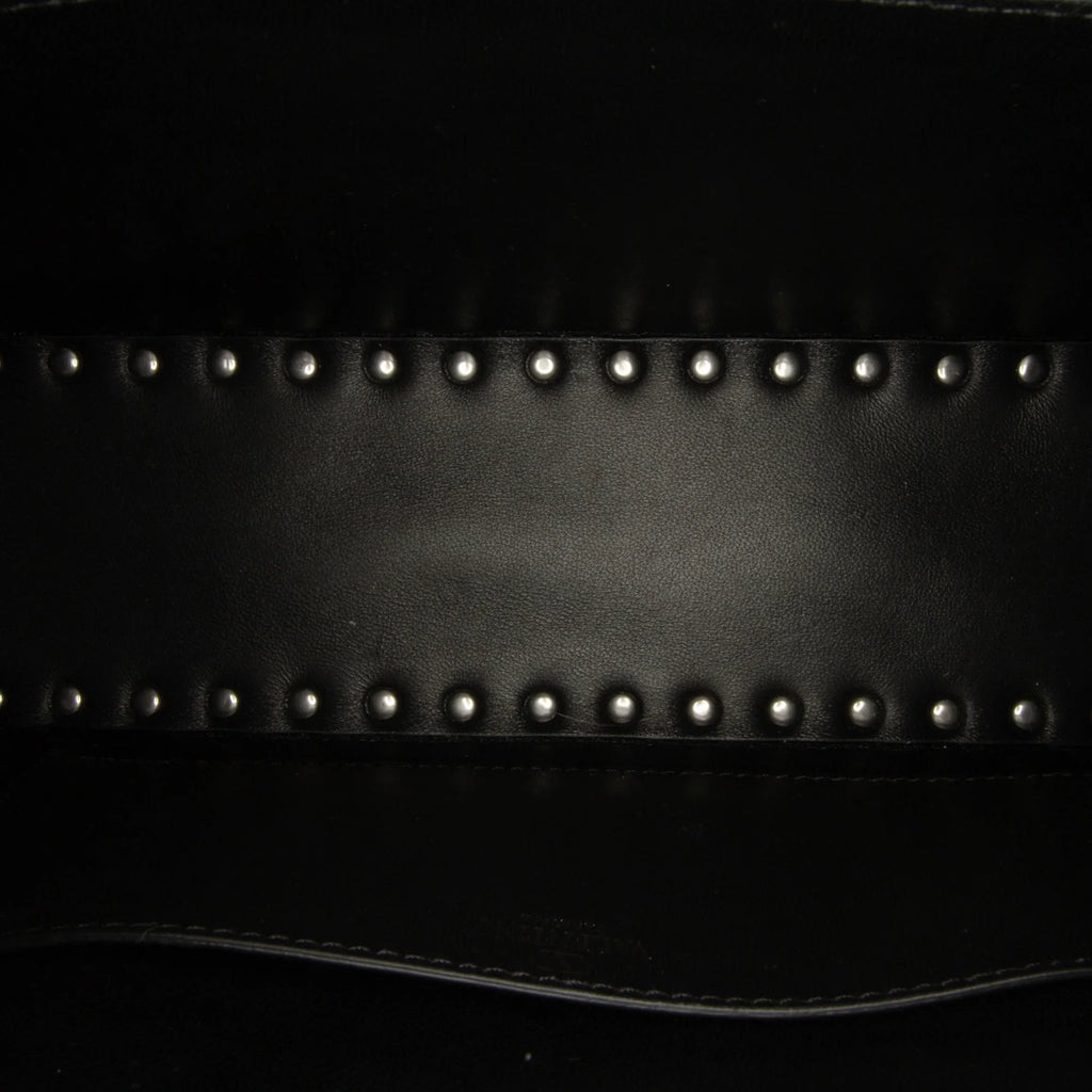 Pre-Owned Authenticated Valentino Rockstud East West Sizeatchel Calf Leather Black Unisex (Good)