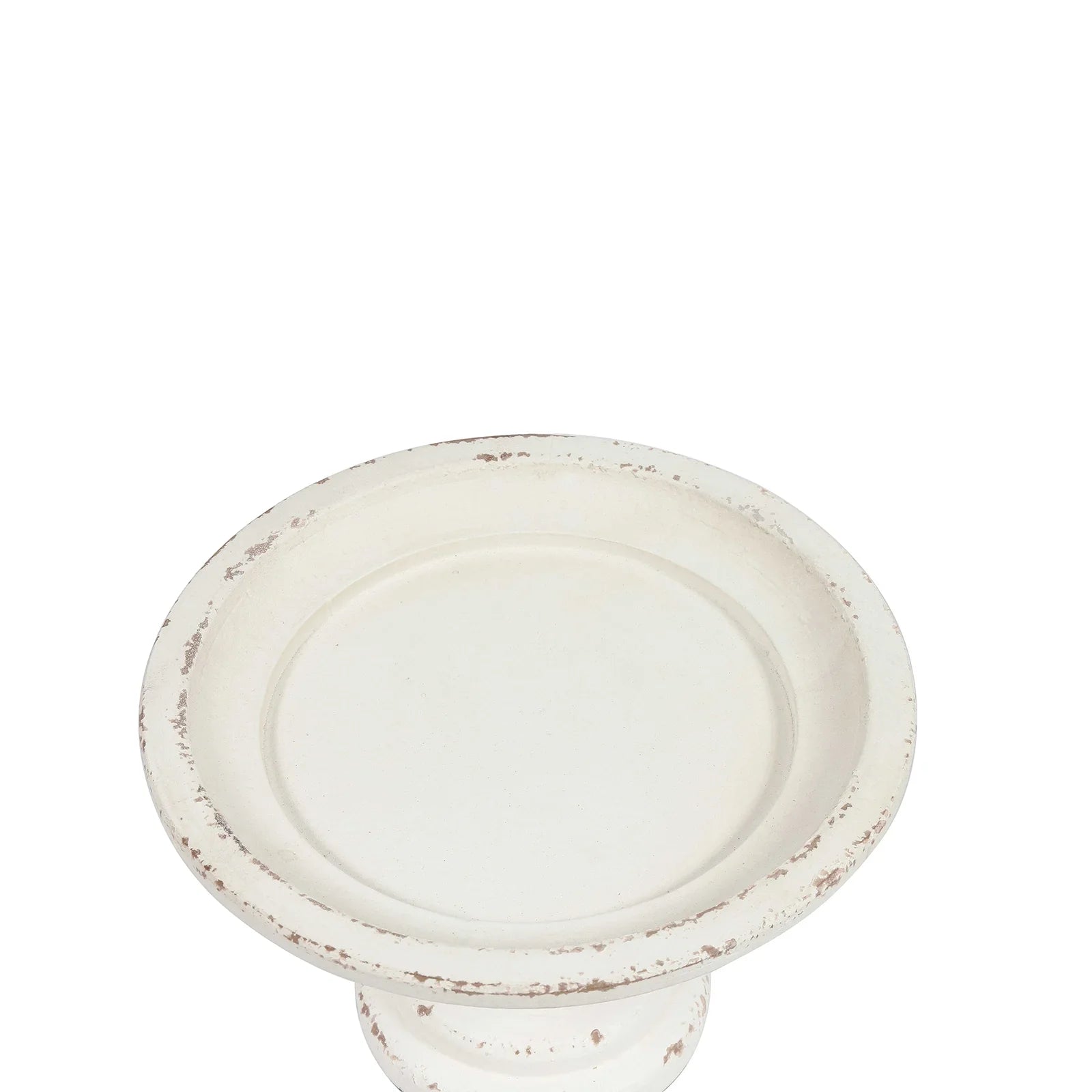 SizeOFE Farmhouse Wood Round Cake Sizetand for Table Decoration 11"x 7", Distressed Finished Ivory