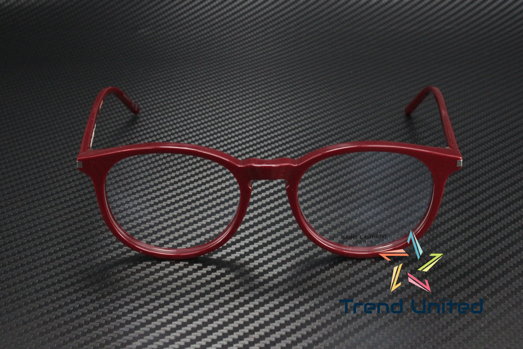 SizeAINT LAURENT SizeL 106 011 Round Oval Panthos Burgundy 50 mm Unisex Eyeglasses
