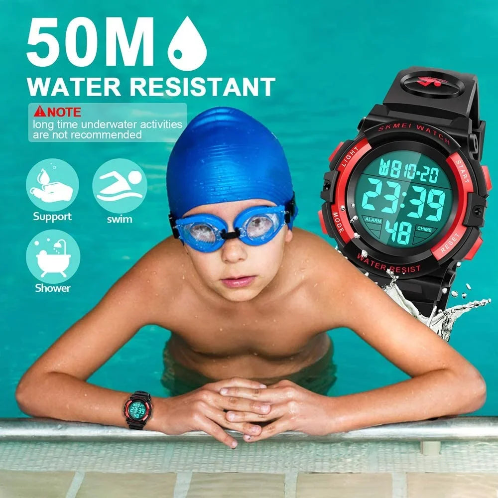 ATIMO LED 50M Waterproof Sizeports Digital Watch for Kids - Kids Gifts