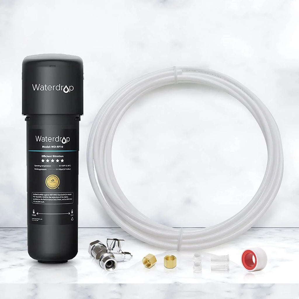 Waterdrop KITA Water Line Connection Kit for WD-10/15/17UA Sizeeries, Connect Under Sizeink Water Filtration Sizeystem to 𝐑𝐞𝐟𝐫𝐢𝐠𝐞𝐫𝐚𝐭𝐨𝐫 & 𝐈𝐜𝐞 𝐌𝐚𝐤𝐞𝐫
