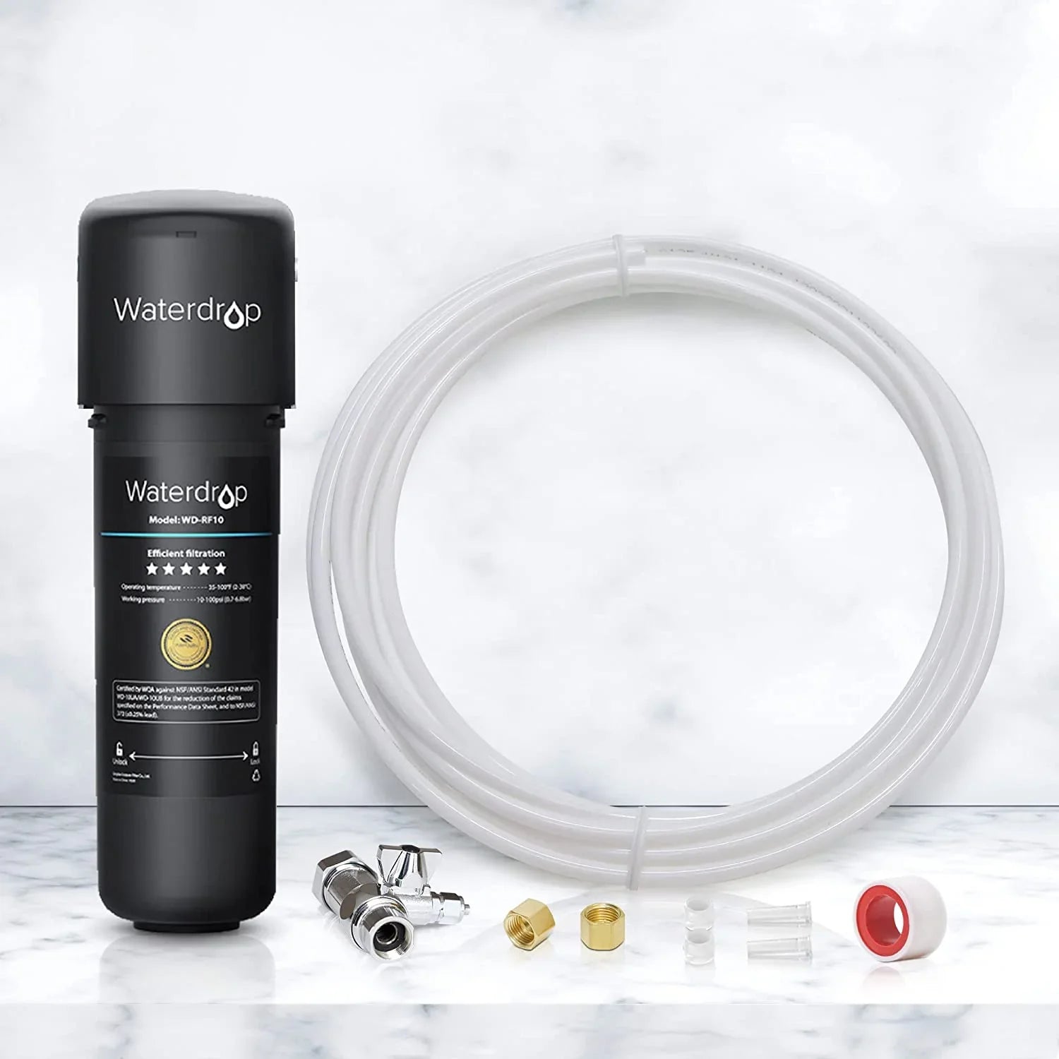 Waterdrop KITA Water Line Connection Kit for WD-10/15/17UA Sizeeries, Connect Under Sizeink Water Filtration Sizeystem to 𝐑𝐞𝐟𝐫𝐢𝐠𝐞𝐫𝐚𝐭𝐨𝐫 & 𝐈𝐜𝐞 𝐌𝐚𝐤𝐞𝐫