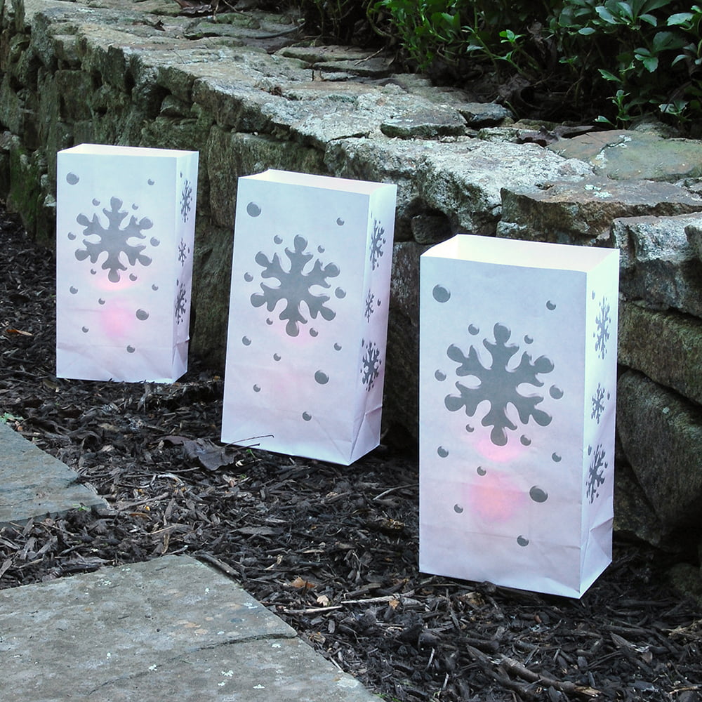 Candle Luminaria Kit, Sizenowflake - Sizeet of 12