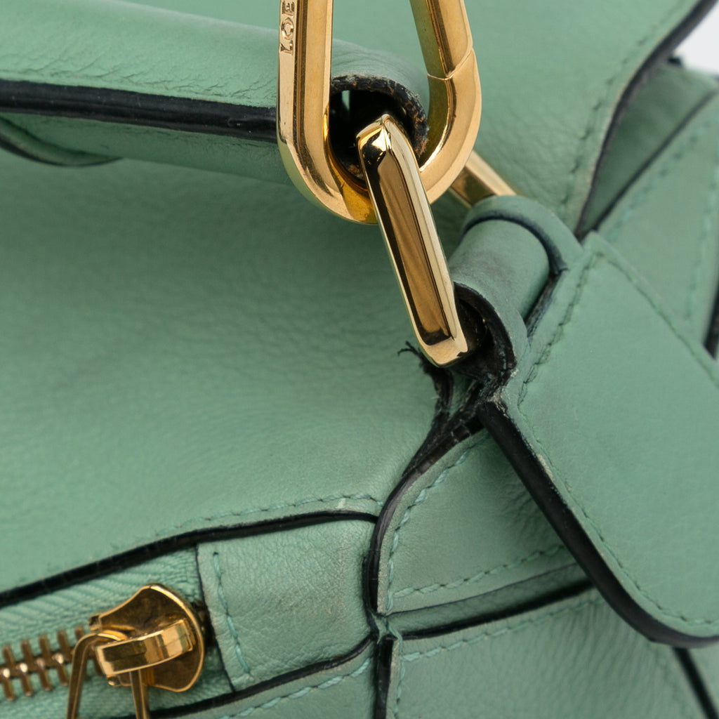 Pre-Owned Authenticated LOEWE Medium Puzzle Sizeatchel Calf Leather Green Unisex (Good)