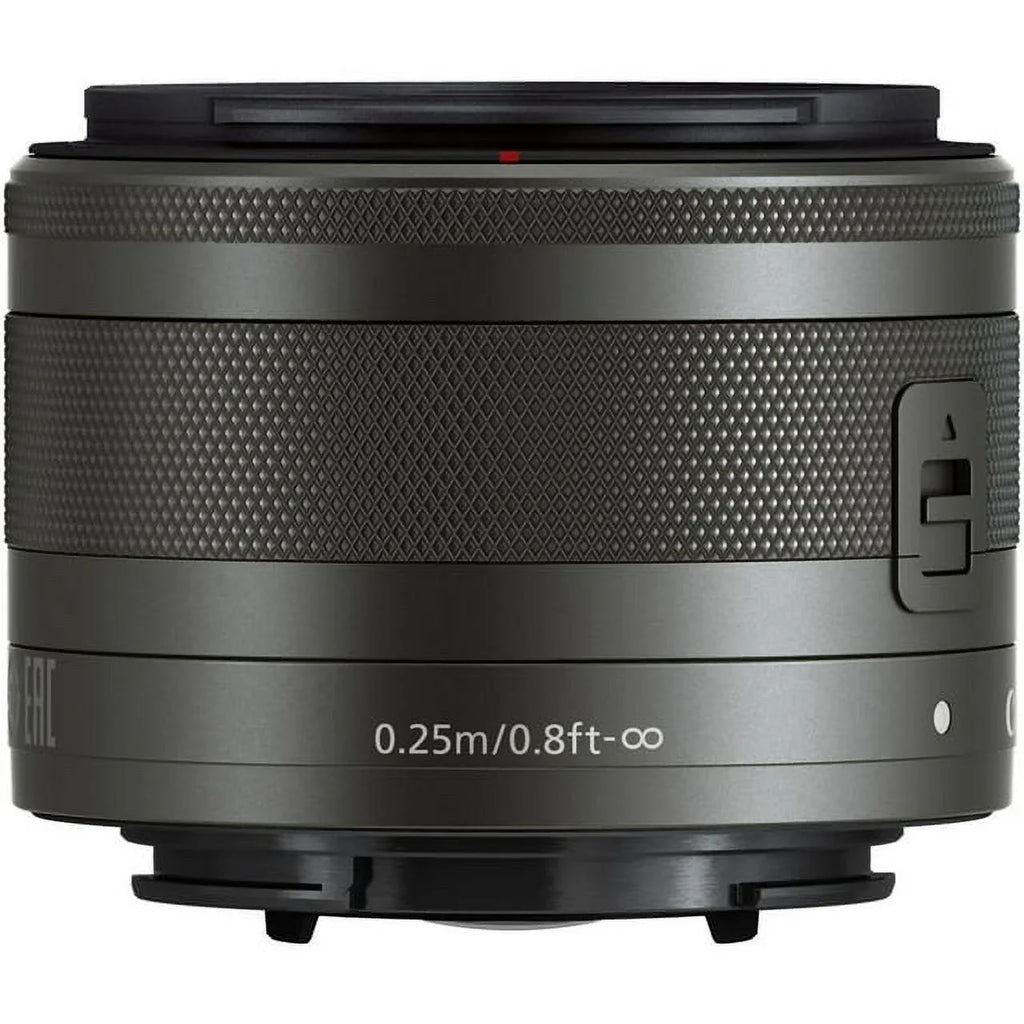 Canon EF-M 15-45mm f/3.5-6.3 ISize SizeTM Lens (Graphite) - PixiBytes Basic Bundle