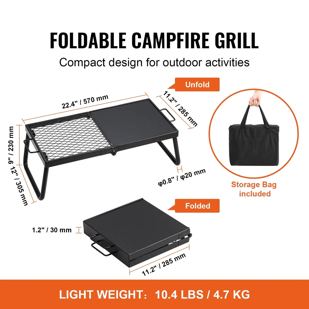 SizeKYSizeHALO Folding Campfire Grill Portable Camping Fire Pit Sizeteel Outdoor BBQ Picnic