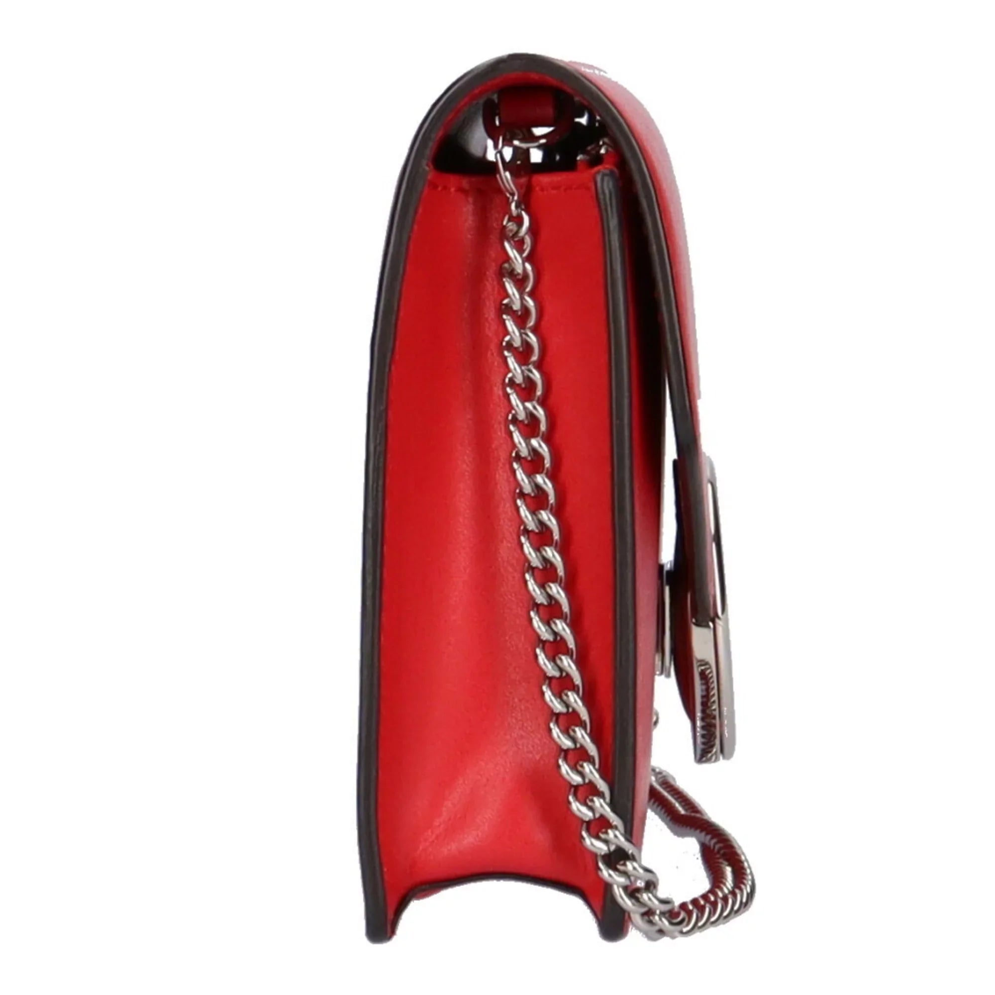 Pre-Owned Fendi chain shoulder bag calf red ladies (Good)