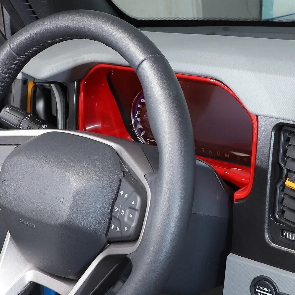 Teledu Interior Dashboard Instrument Frame Cover Trim Bezels + Red