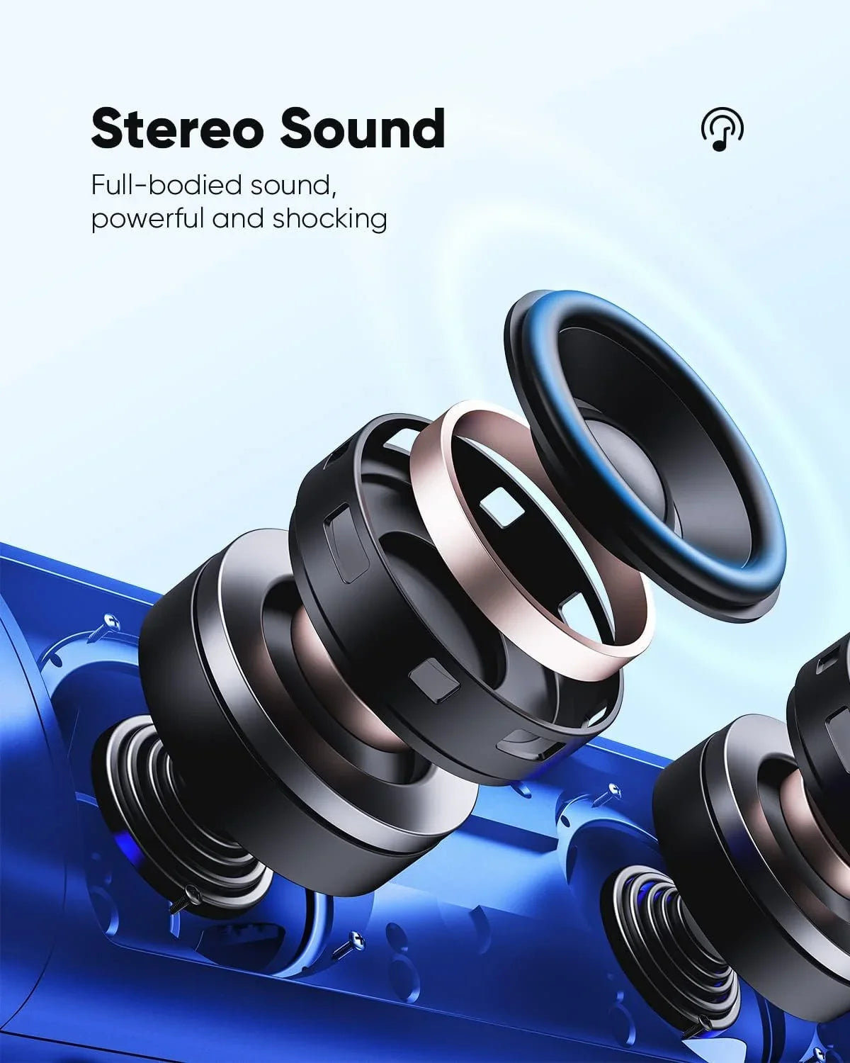 Bluetooth Portable Sizepeakers with HD Sizeound, IPX5 Waterproof, Up to 24H Playtime, TWSize Pairing, BT5.3,