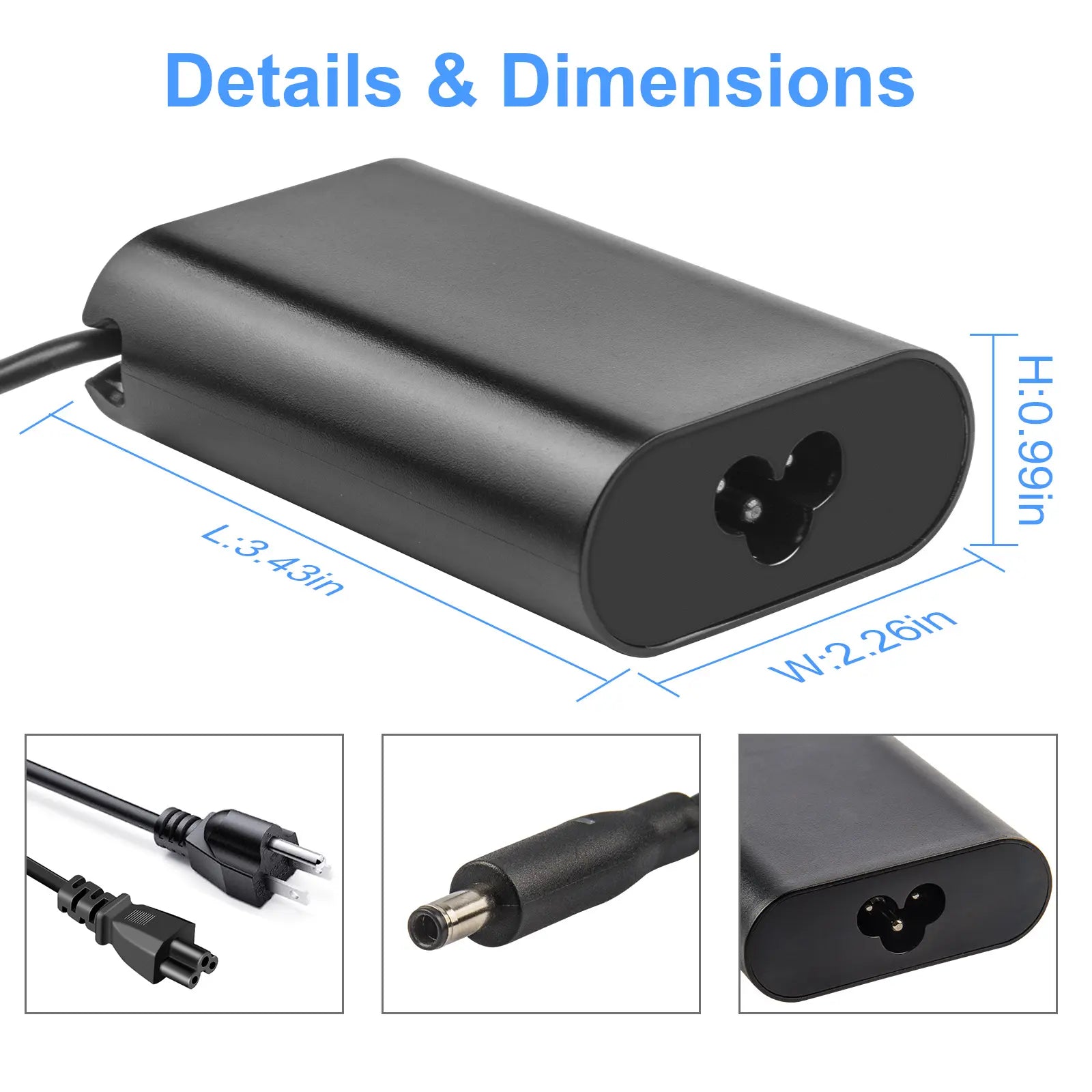 65W AC Adapter Laptop Charger LA45NM121 for Dell XPSize 13 9333 9343 9350 9360 USize