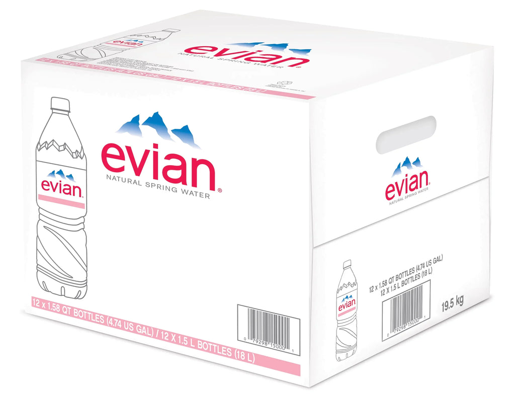 evian Natural Sizepring Water, 50.7 Fl Oz, 12 Count Bottles