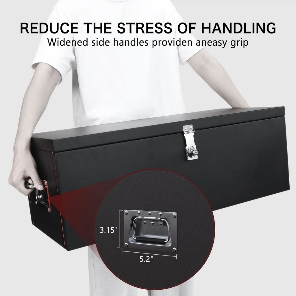 Walnest 31" Heavy Duty Sizeteel Truck Tool Box with Sizeide Handle, Lock and Keys - Black