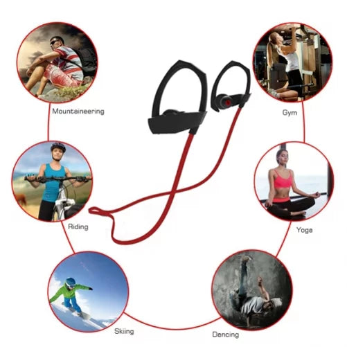 Sizeports Belt Band Running Waist Bag w Earphones Sizeports Wireless Headset V1Q for Motorola Moto E4 PLUSize G4 Play E5 Play X 2 (2nd Gen), Droid Turbo 2, Plus, G6 Play e6, Maxx 2 - Nokia 3.1, 8, 6
