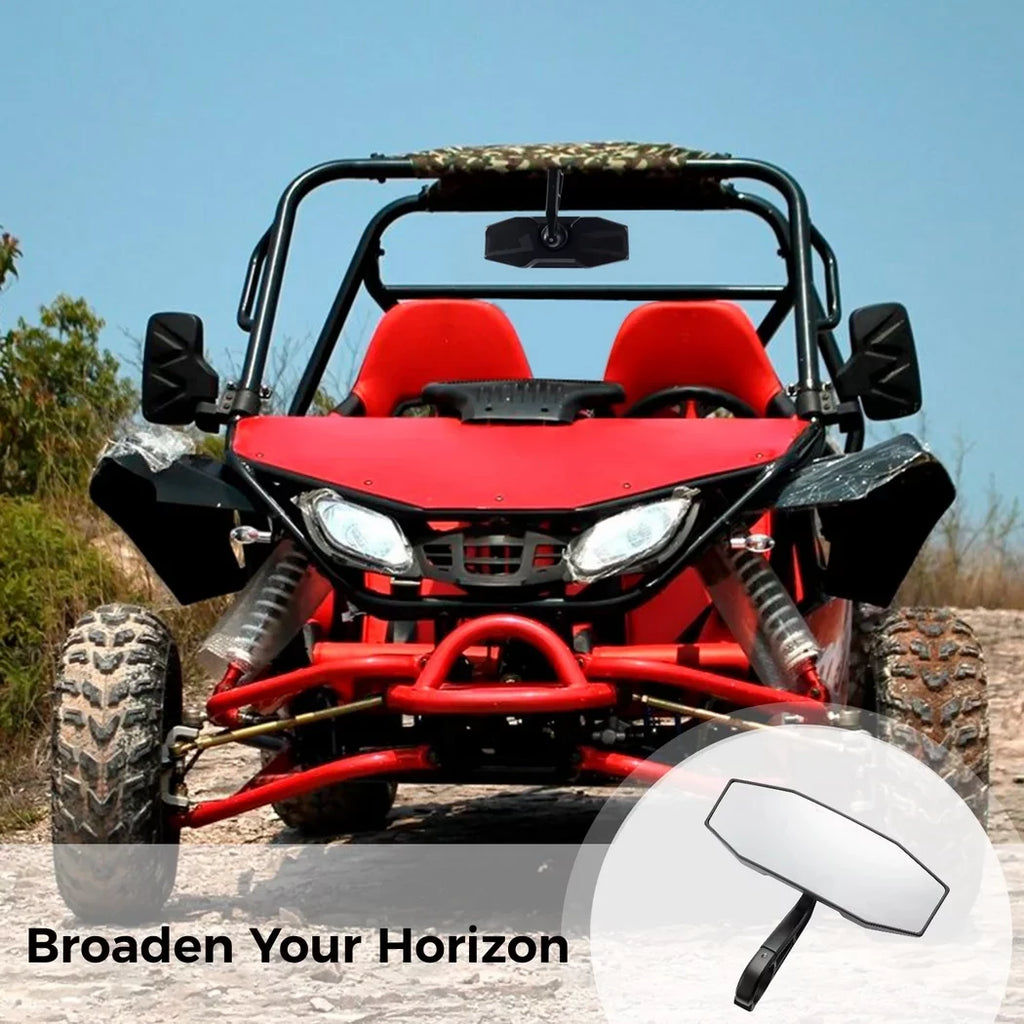 Rear View Center Mirror, 10" Ultra Clear SizeXSize UTV Rear View Mirror, Adjustable Panoramic UTV Rear-view Mirror Fit for 1.75" Roll Bar