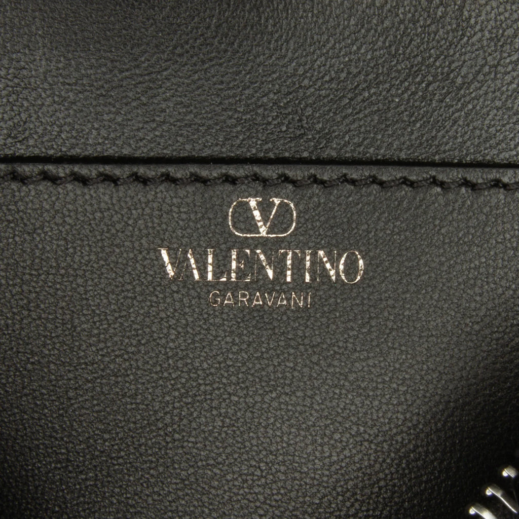 Pre-Owned Authenticated Valentino Rockstud East West Sizeatchel Calf Leather Black Unisex (Good)