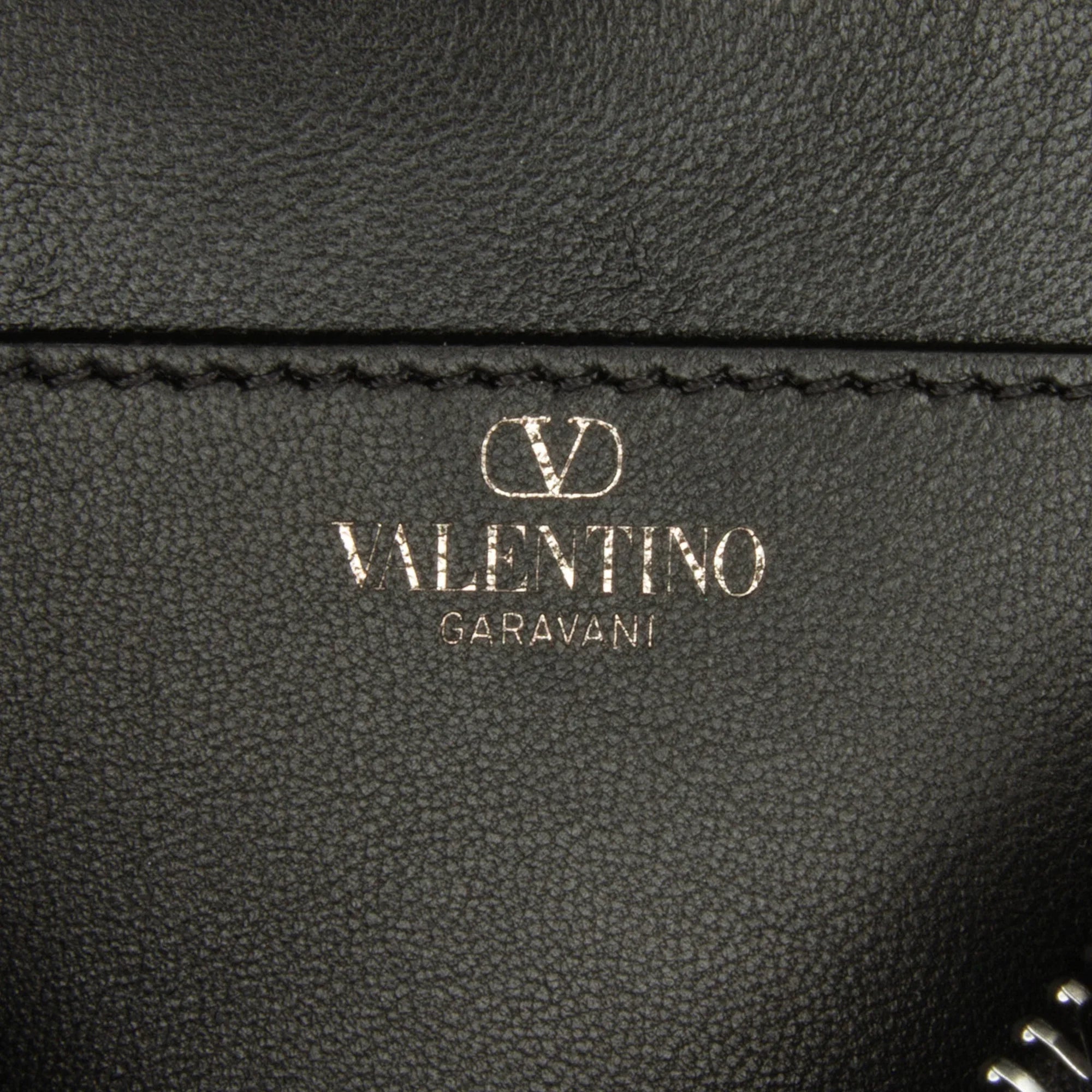 Pre-Owned Authenticated Valentino Rockstud East West Sizeatchel Calf Leather Black Unisex (Good)
