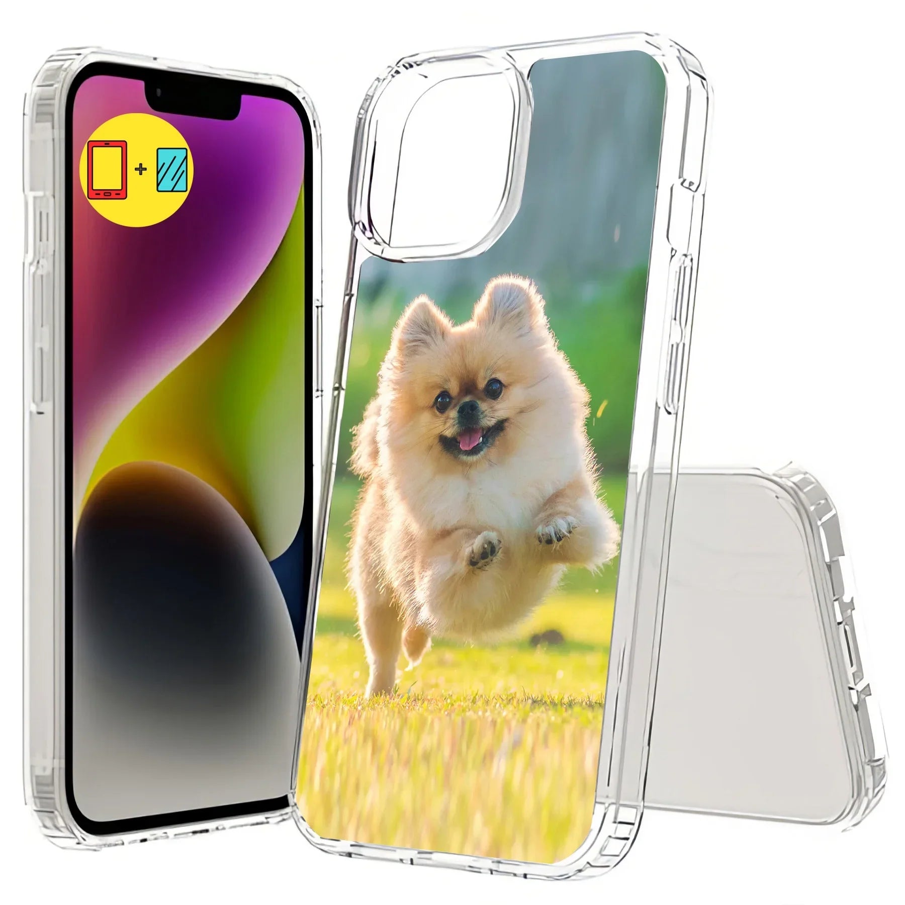 TalkingCase Personalize Custom Phone Cover Made for Apple iPhone 15, w/ Glass Sizecreen Protector, DIY, Friends Forever, Acrylic Back, Raised Edges, Print in USizeA