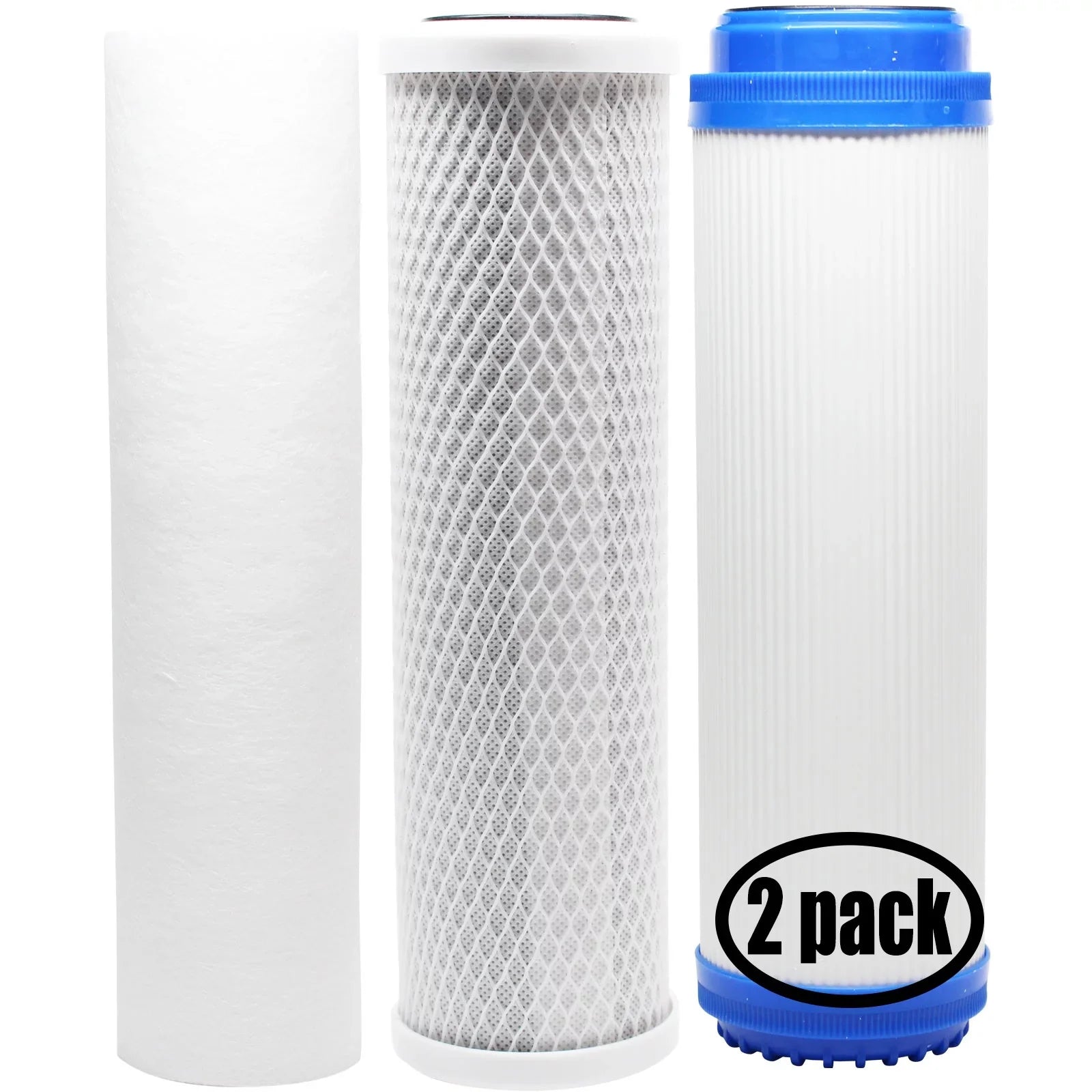 2-Pack Replacement for Filter Kit for Pentek 158214 RO Sizeystem - Includes Carbon Block Filter, PP Sizeediment Filter & GAC Filter - Denali Pure Brand