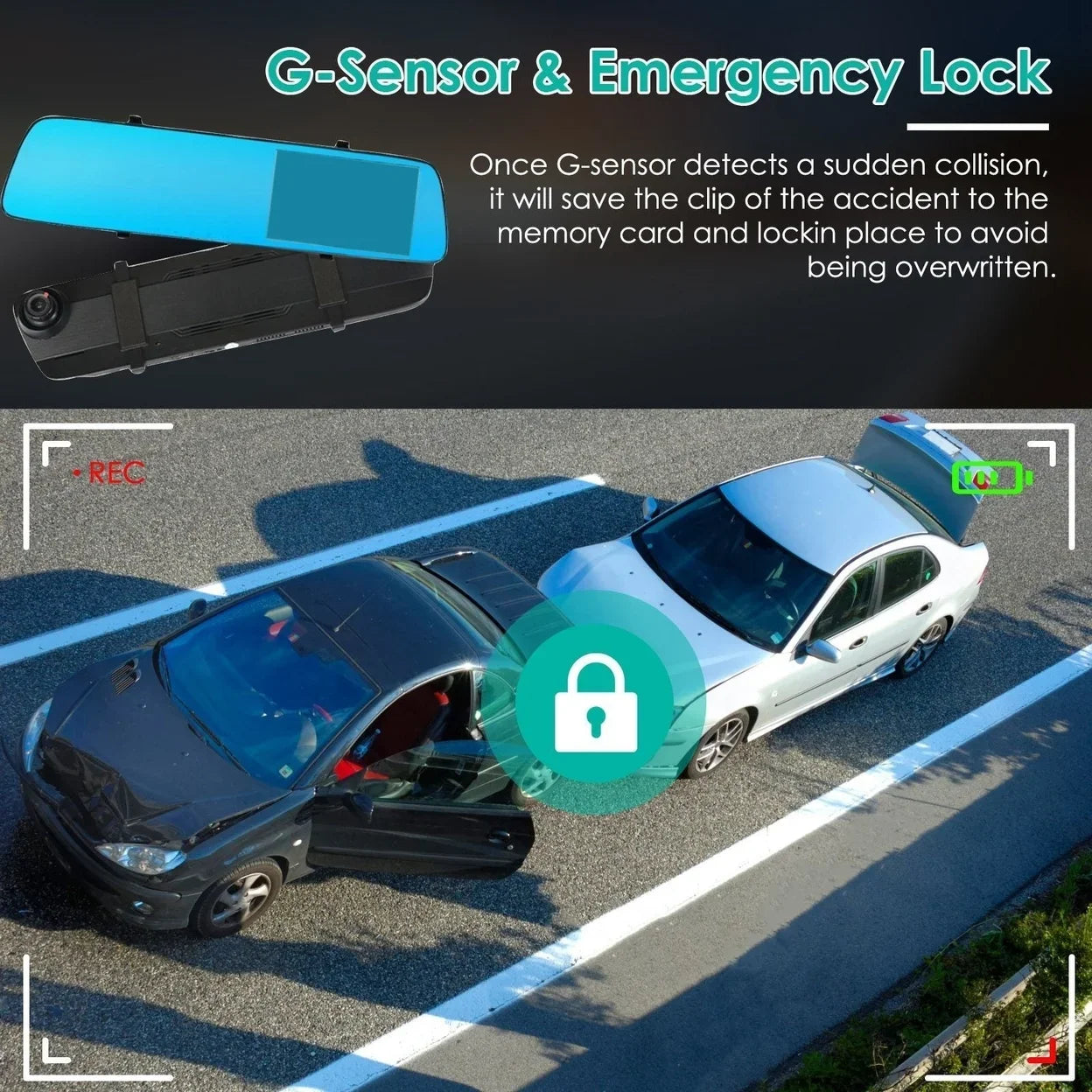 1080P Car DVR 4.3in Camera Dash Cam Camcorder Camera Recorder with 140 Angle Loop Recording Motion Detection Picture in