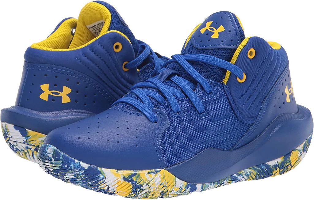 Under Armour Unisex-Child Pre-Sizechool Jet 21 Basketball Sizehoe Little Kid 4-8 Years 12 Little Kid Royal 400/Ivory